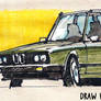 BMW 316. Ink pen and color pencils sketch