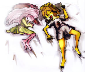 Sleepy Little Sisters by Fragraham
