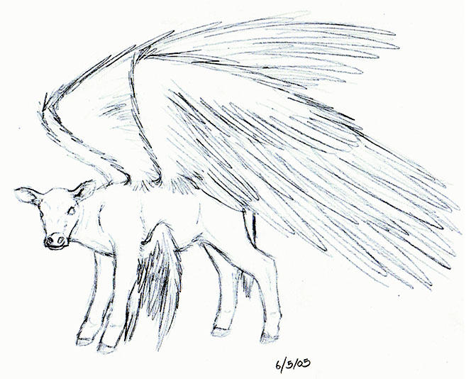 Winged Cows Winged Calf by Timbress on DeviantArt