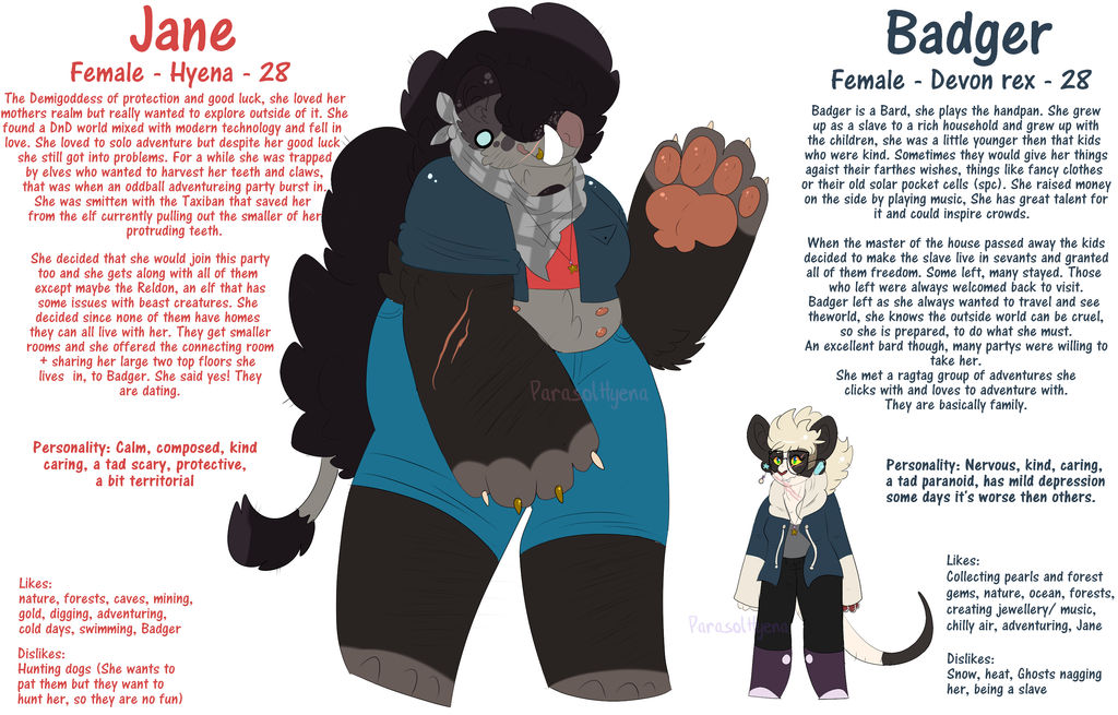 Badger Pattern Refs Jane and Badger refs by parasolhyena on DeviantArt