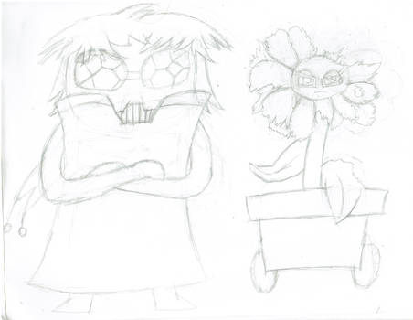 Character design practice! Bug Kid and Flower Vet