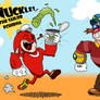 Knuckles uses spinach, not steroids!