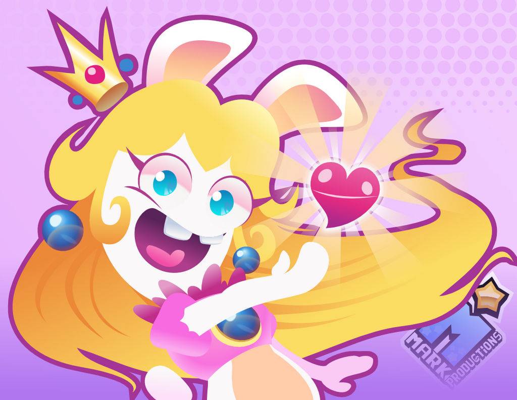 Primcess Peach Rabbid Rabbid Peach by MarkProductions on DeviantArt