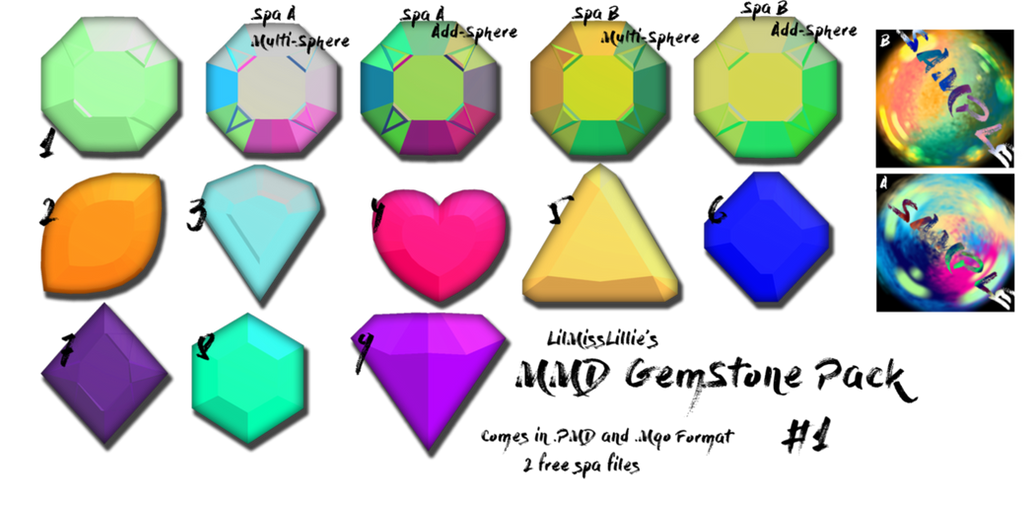 :MMD GemStone Pack#1: Download by LilMissLillie