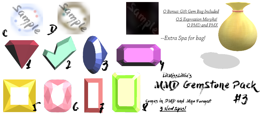 :MMD GemStone Pack#3: Download by LilMissLillie