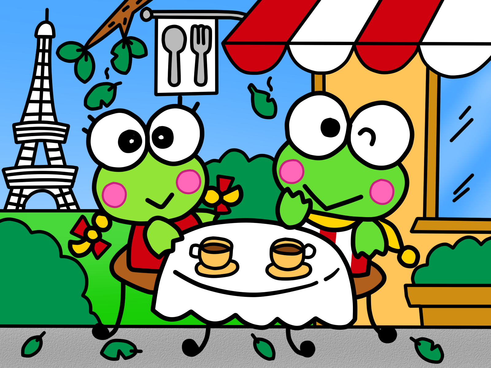 Keroppi and Keroleen (Coloring Book) by Kittykun123 on DeviantArt