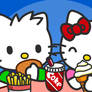 Kitter and Kittiy Eating in McDonald
