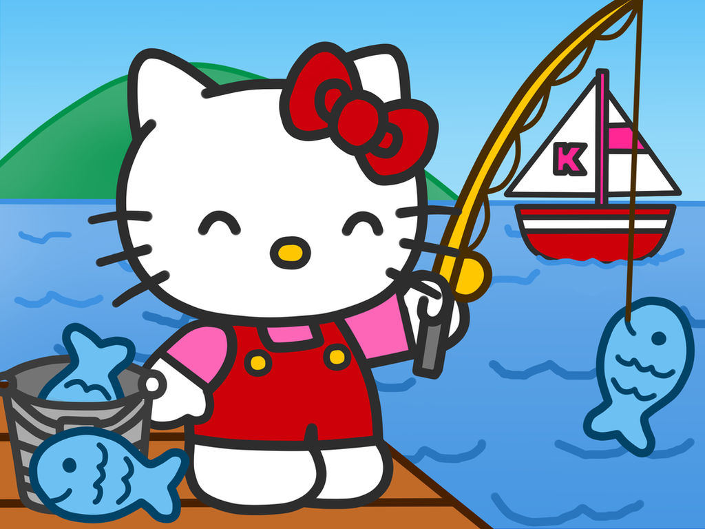 Hello Kitty Fishing by Kittykun123 on DeviantArt