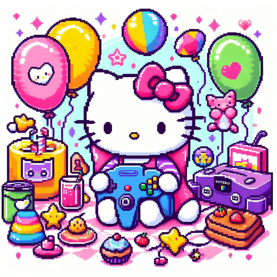 Hello Kitty Play Nintendo 64 (AI Drawing) by Kittykun123 on DeviantArt