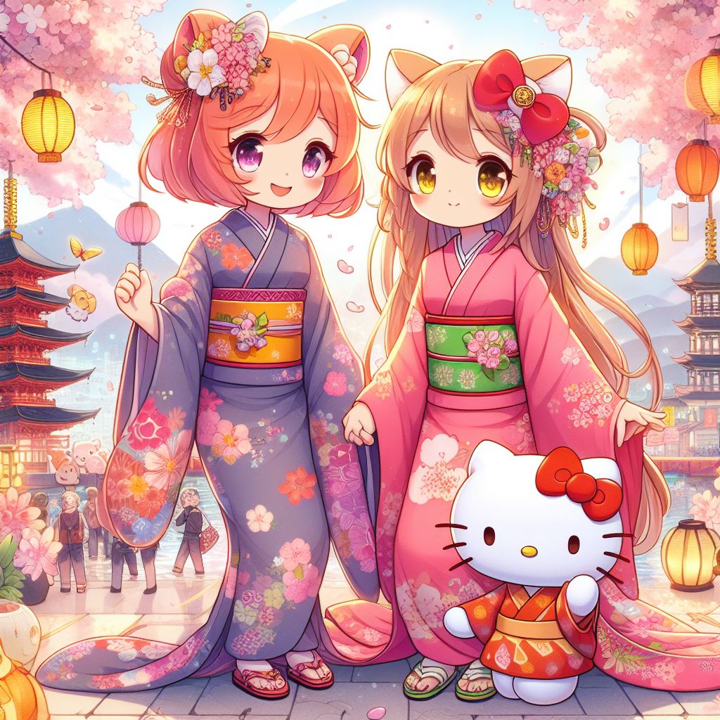 Anime Girl and Hello Kitty #2 (AI Images) by Kittykun123 on DeviantArt