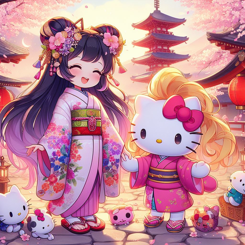 Anime Girl and Hello Kitty #4 (AI Images) by Kittykun123 on DeviantArt