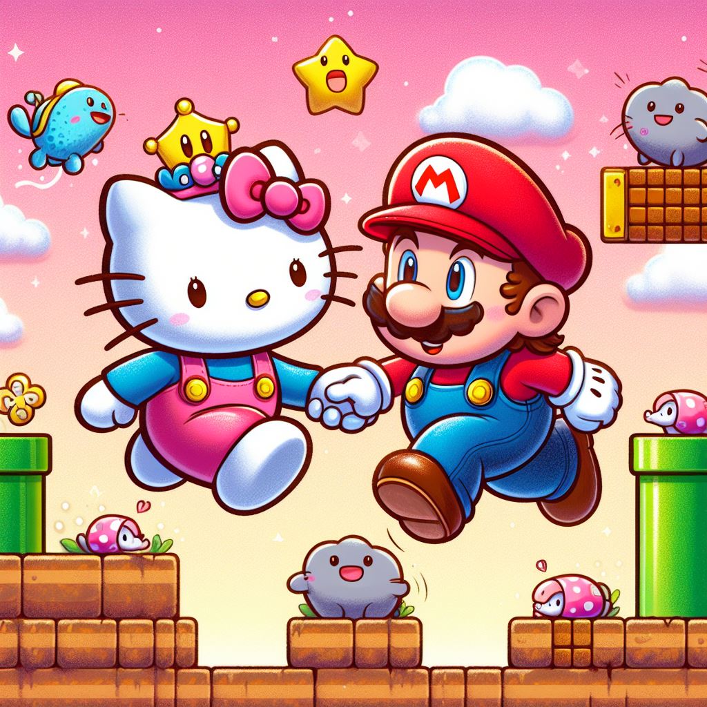 Hello Kitty and Mario (AI Images) by Kittykun123 on DeviantArt