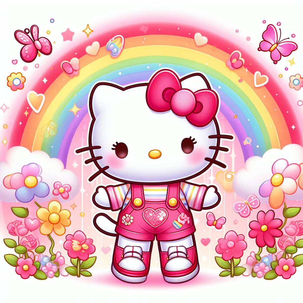 Hello Kitty With Pink Overalls Short (AI Images) by Kittykun123 on  DeviantArt