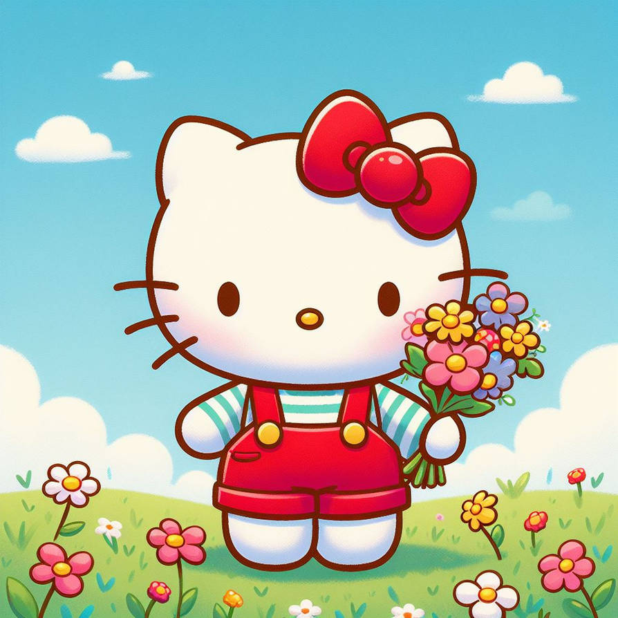 Hello Kitty With Red Overalls Short (AI Images) by Kittykun123 on ...