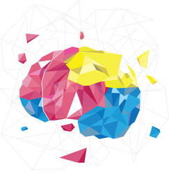 CMYK Vector Cubed Brain