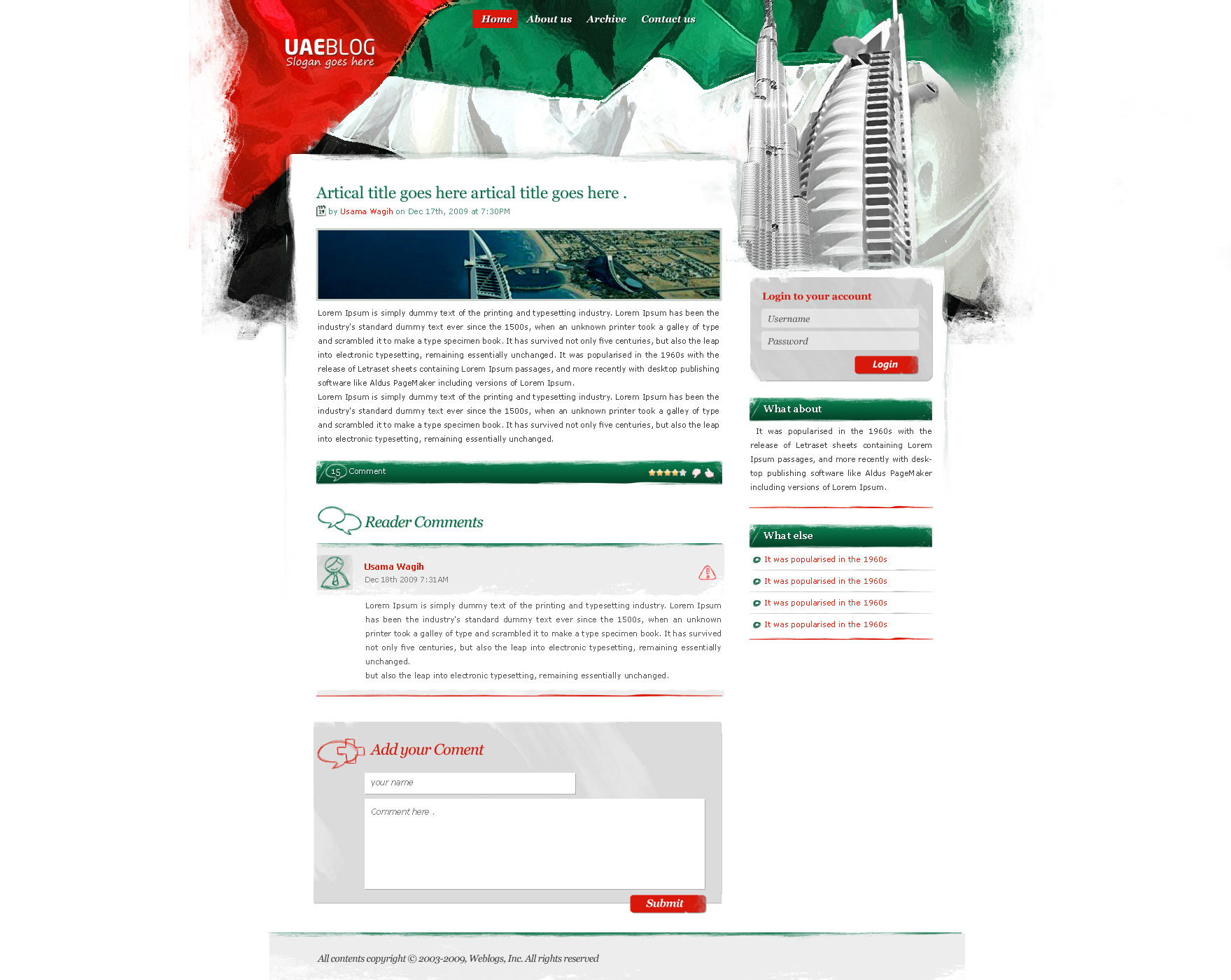 UAE Blog - Wordpress theme