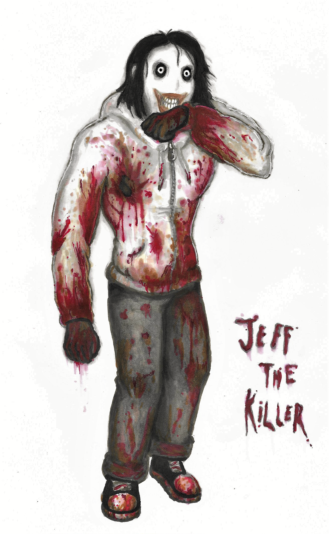 jeff the killer and jeff the killer (creepypasta) drawn by dazz_chan