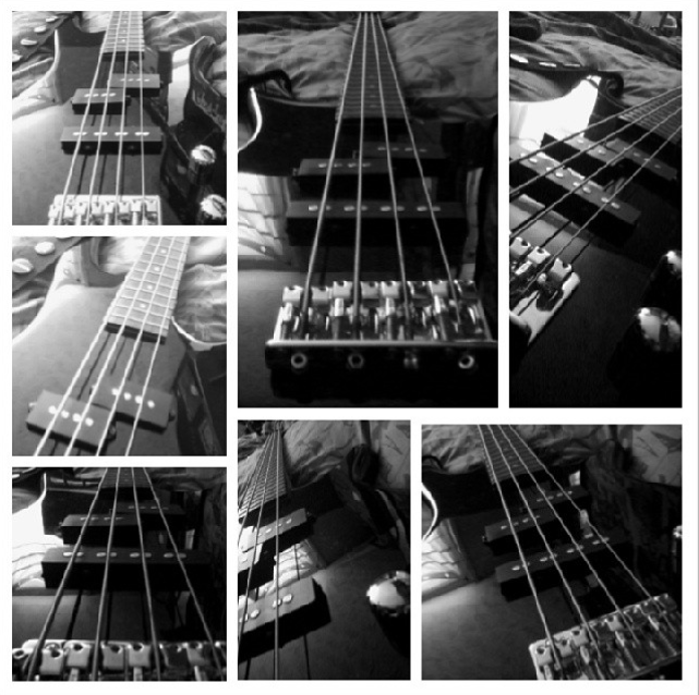 A collage of my Bass guitar