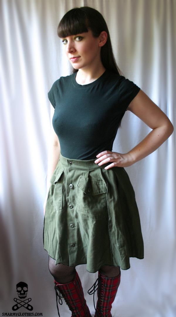 Army Fatigues Upcycled Skirt