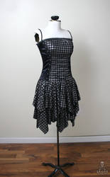 Casting Shadows silver houndstooth gothic dress