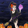 Spectra as witch at Halloween