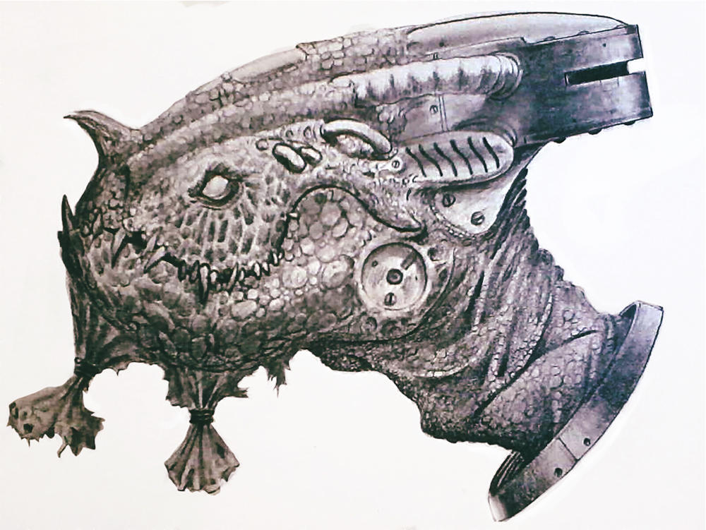 Lizard cyborg head by SerranoArt on DeviantArt