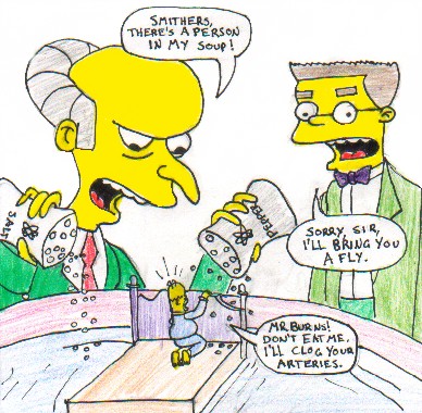 Mr Burns eats homer