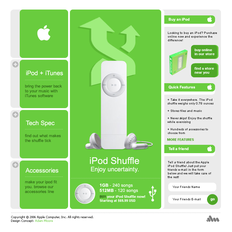 iPod Shuffle Microsite