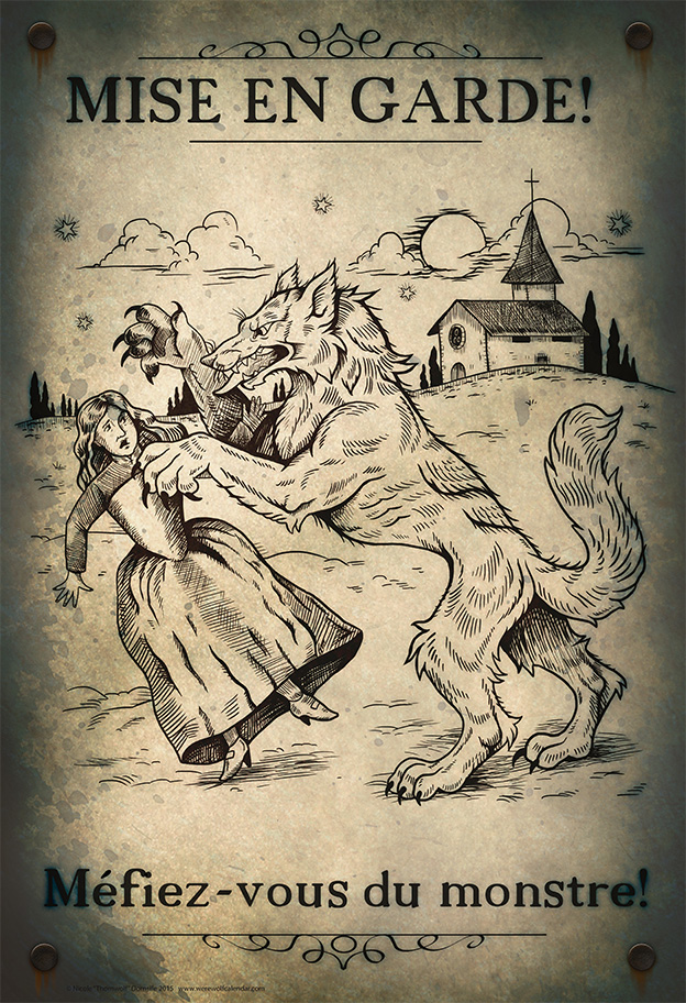 Loup Garou Mini Poster (Non-bloody Version)