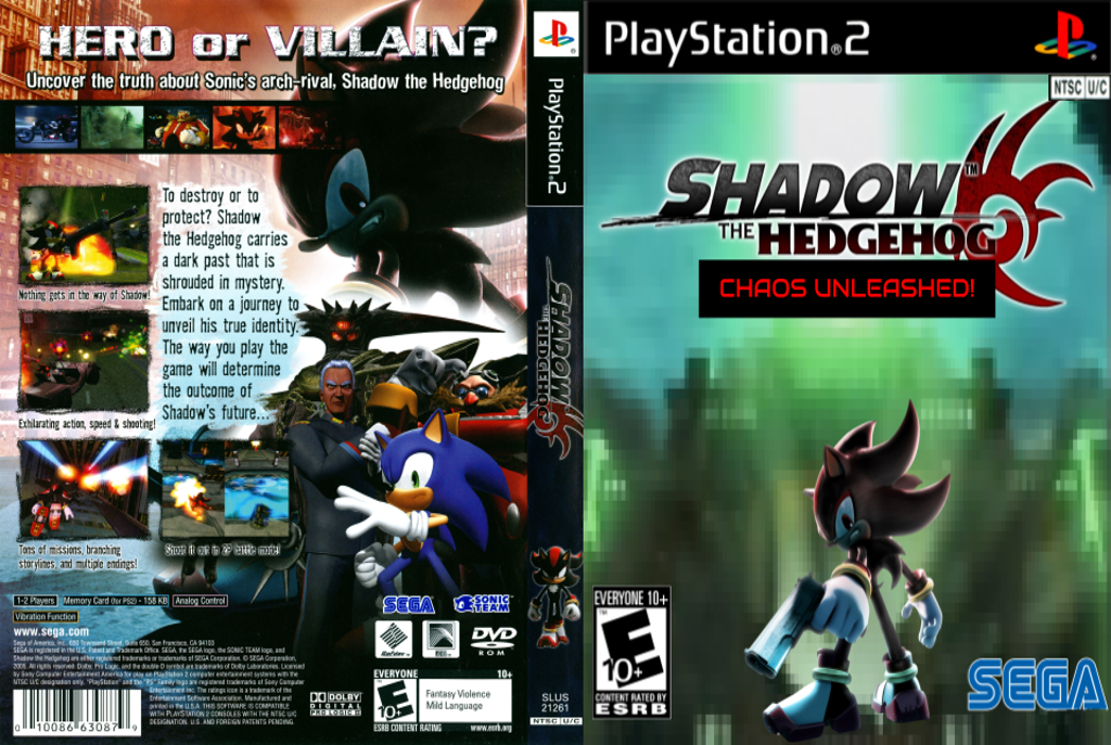 Shadow The Hedgehog: Chaos Unleashed! (PS2) Cover by Vacmaster on DeviantArt
