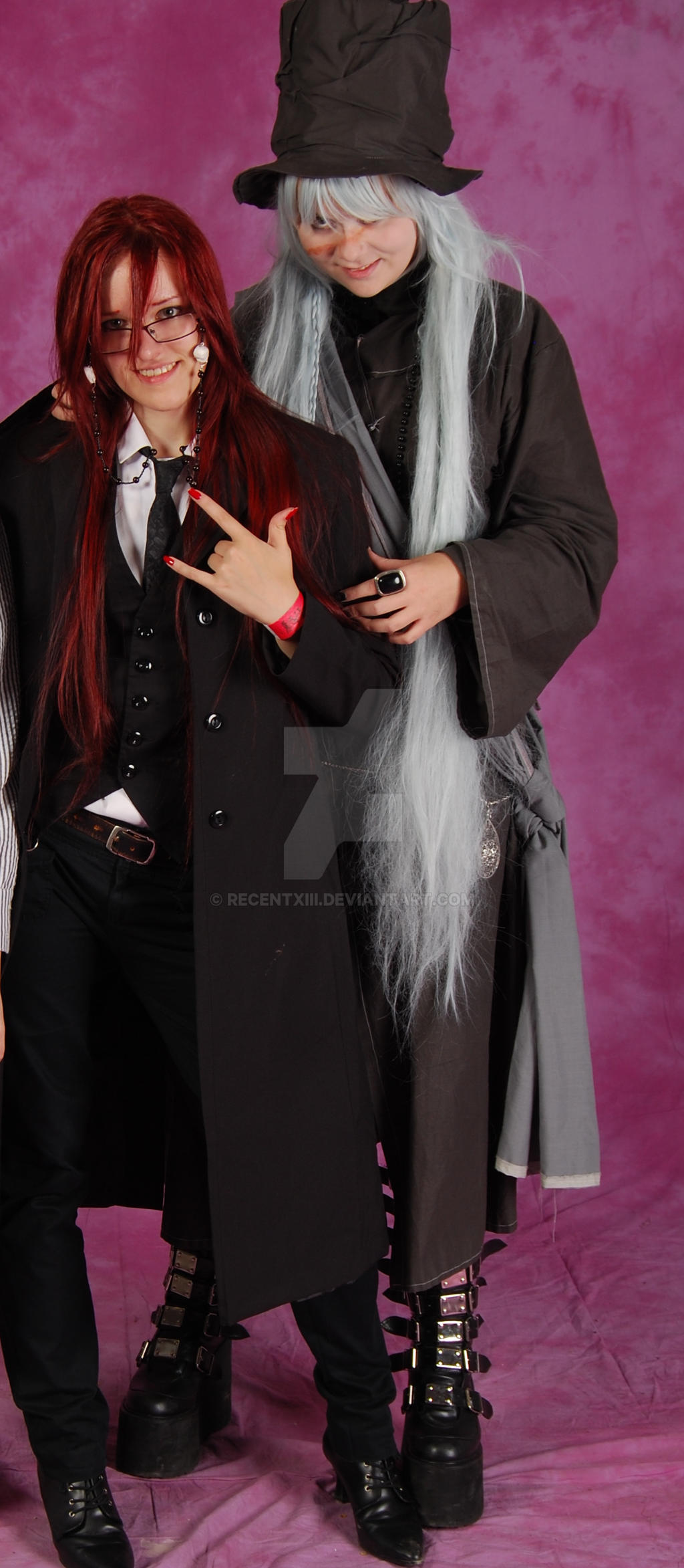 Grell and Undertaker Cosplay -posing for camera-