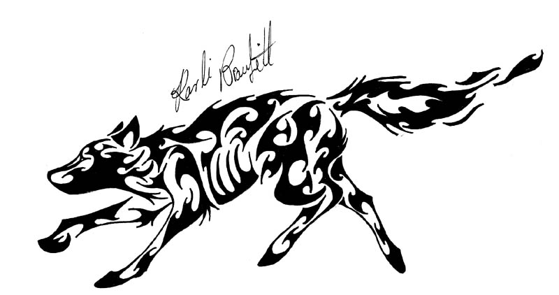 Tribal Running Wolf Version 1