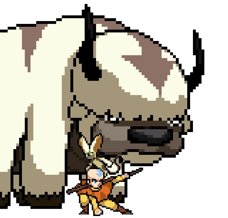 Aang and Appa JUS by kawaibear7 on DeviantArt