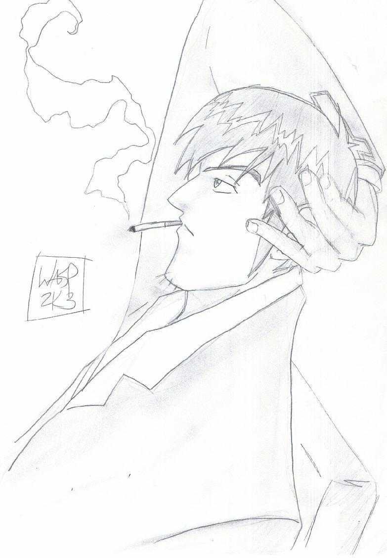 Wolfwood takes a smoke break