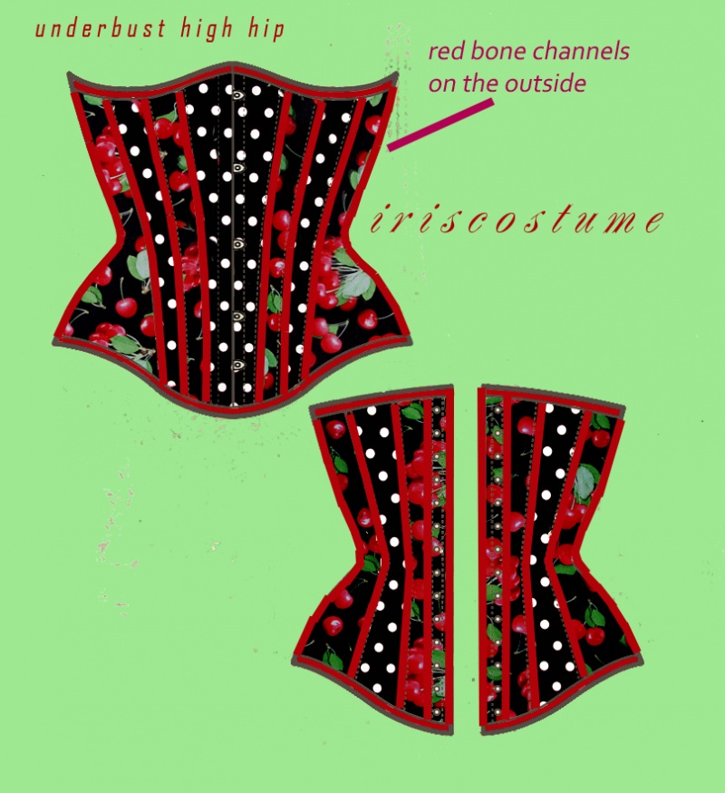 Design flat - cherry polkadots underbust