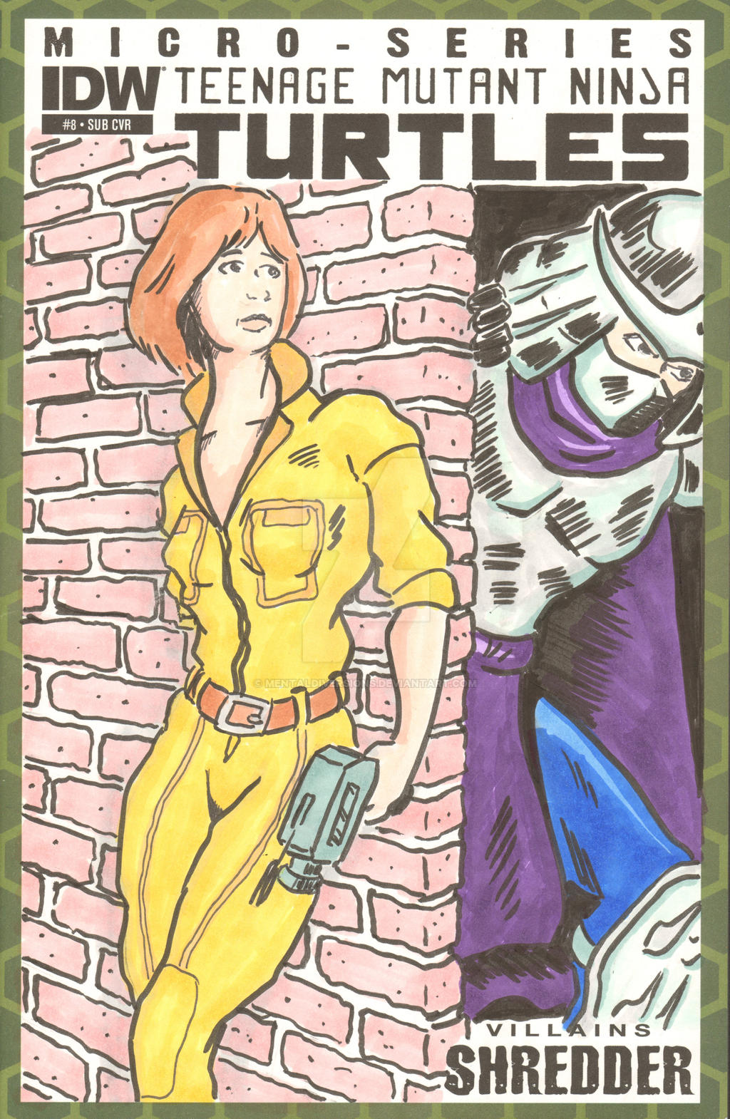 TMNT Sketch Cover April O'Neil Shredder