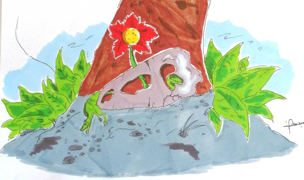 Compy in a skull by NeisanKaiju on DeviantArt