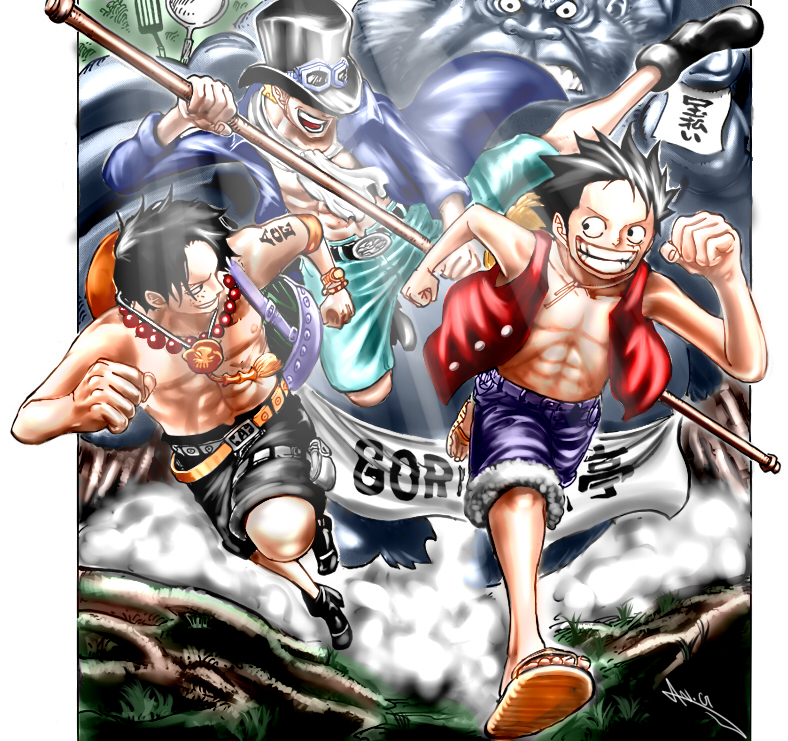 Op Fancoloriz Luffy Ace Sabo By Onemandraw On Deviantart Op Fancoloriz Luffy Ace Sabo By Onemandraw On Deviantart