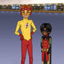 Kid Flash and Robin (YJ) grin XD