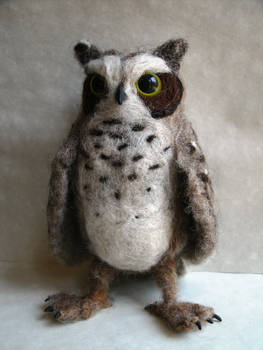 Needle Felted Great Horned Owl