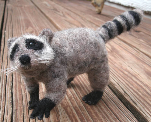 Needle Felted Raccoon