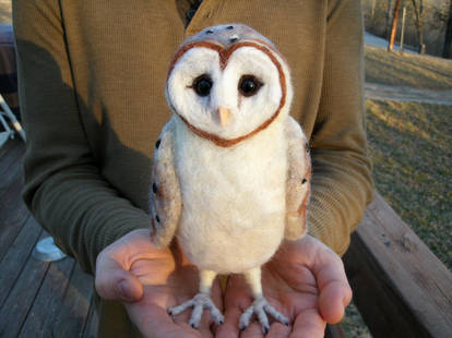 Large Needle Felted Barn Owl