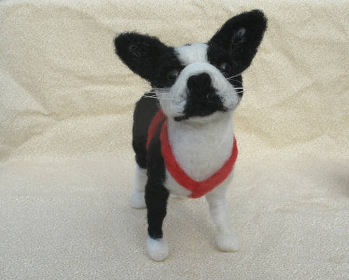 Needle Felted Boston Terrier