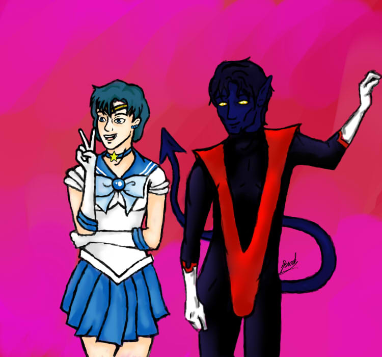 Nightcrawler and Sailor Mercury