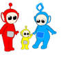 Brother sister and junior as teletubbies 