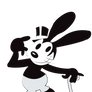 Oswald the Lucky Rabbit with a hat clipart 