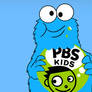 Cookie Monster eats the PBS Kids logo