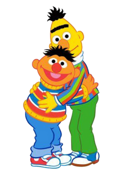 Ernie and Bert Hug clipart 
