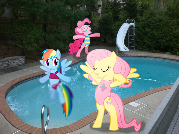 Dashie, Fluttershy, and Pinkie's day at the pool!