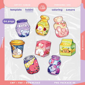 {konbini} bt21 drink / beverage package pngs